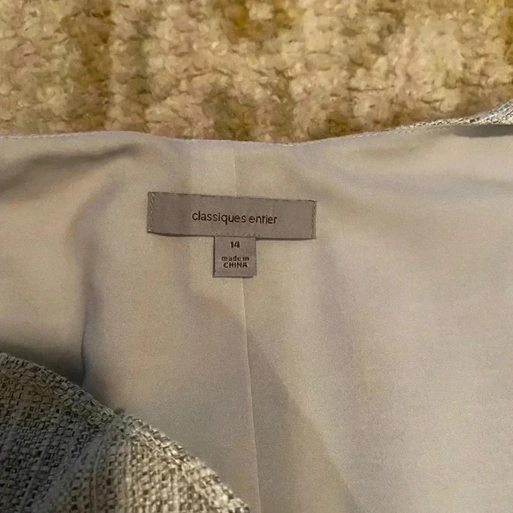 CLASSIQUES ENTIER V NECK RUFFLE GRAY DRESS - Picture 2 of 6